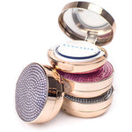 Jewelry Radiant Cushion. The perfect coverage is achieved through the unique crushing of the cream and the content of nanopowders made of precious and semi-precious stones, which creates a glowing effect on the skin.